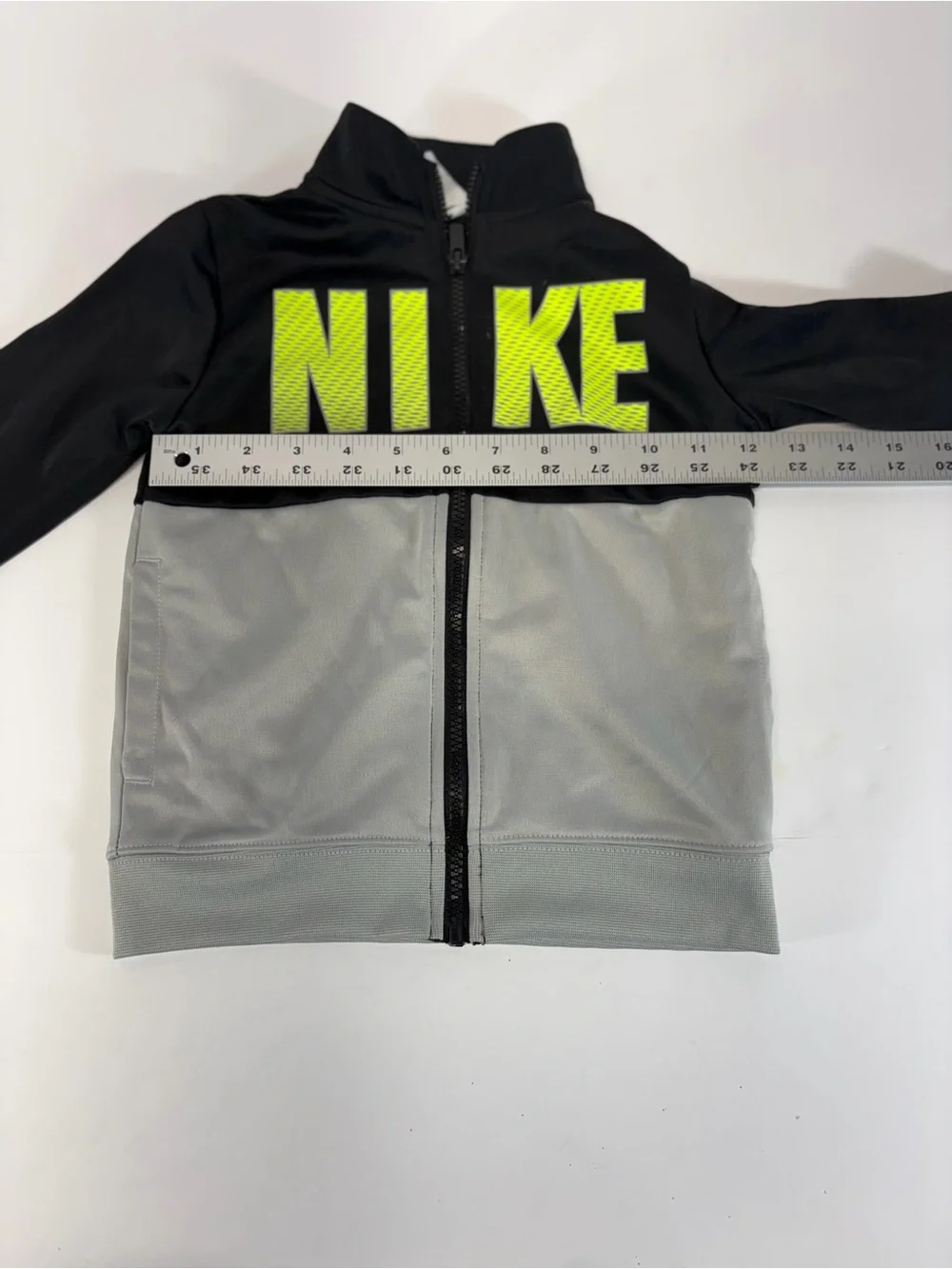 Nike Toddler Boys Colorblock Full Zip Track Jacket Black Gray Neon Yellow 4T